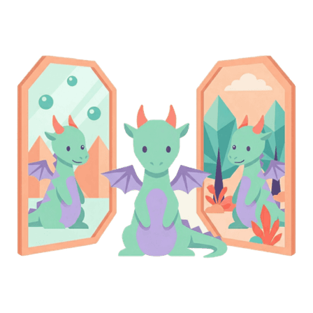 A character appearing identically across three different story scenes